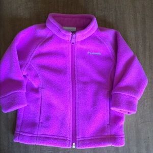 EUC Girls Columbia fleece jacket 6-12 month